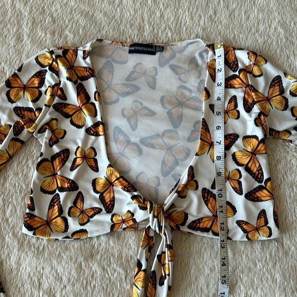 PrettyLittleThing butterfly crop top size 0 - Picture 6 of 16